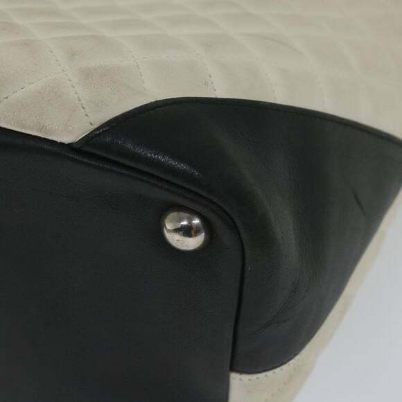 CHANEL Cambon Line Tote Bag Leather White CC - Picture 12 of 16